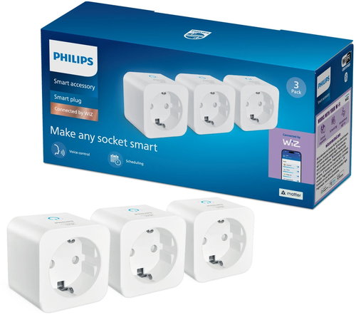 Philips Smart Plug Type-F 3PK Matter - Smart Socket - Main image