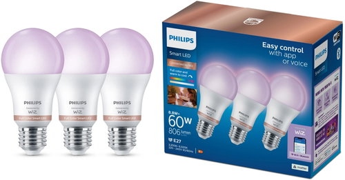 Philips Smart Led WFB 60 W A60 E27 822-65 RGB 3CT/6 - Bulb - Main image