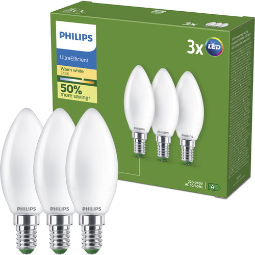Philips LED CLA 40 W B35 E14 WW FR ND UE Main image Philips LED CLA 40 W B35 E14 WW FR ND UE - LED Bulb - Main image