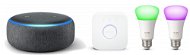 Philips Hue White and Color Ambiance 2pack Starter Kit + Amazon Echo Dot 3.gen Charcoal - Smart Lighting Set