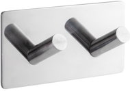 SAT - Double hook, adhesive, stainless steel, square - Bathroom Hook