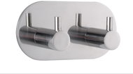 SAT - Double hook, adhesive, stainless steel, oval - Bathroom Hook