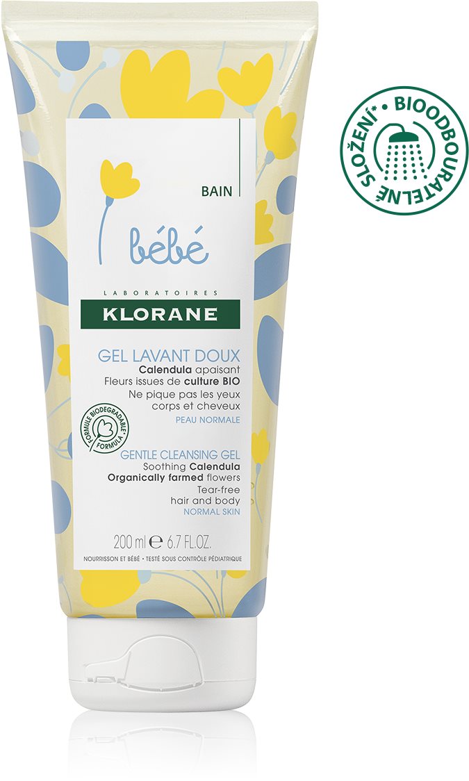 Klorane Bébé gyengéd tusfürdő és sampon egyben 200ml