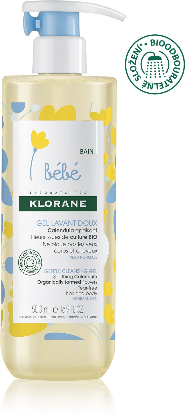 Klorane Bébé gyengéd tusfürdő és sampon egyben, 500ml