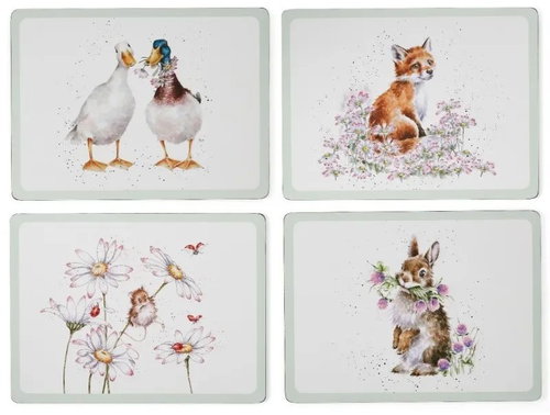 Pimpernel Cork placemats set of 4, large, Animals and flowers - Placemat - Main image