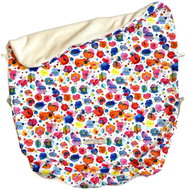 Pinkie blanket with drawstring, flowers white - Blanket
