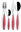 Cutlery Set, 24 Pcs, Red – Stainless Steel and Plastic
