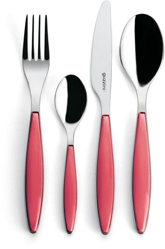 Fratelli Guzzini FEELING Cutlery Set, 24 Pcs, Red – Stainless Steel and Plastic - Cutlery Set - Main image