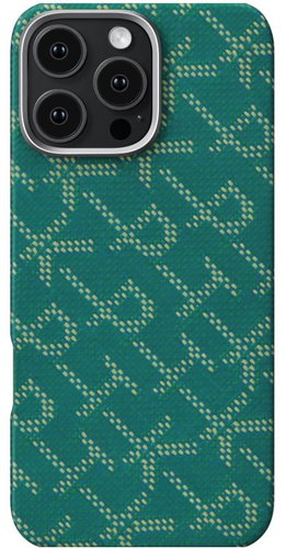 Pitaka Tactile Woven Case, PTK Green/Gold - iPhone 16 Pro Max - Phone Cover - Main image