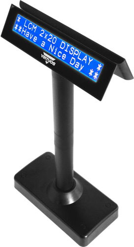Virtuos LCD FL-730MB 2x20, serial, černý - Zákaznický displej - Hlavní obrázek