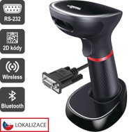 Virtuos CCD čtečka HW-855A černá (2D, bezdrátová, vč. základny, RS-232) - Barcode Reader