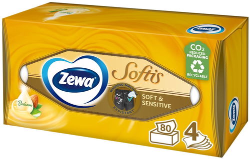 ZEWA Softis Soft & Sensitive BOX (80 ks) - Papírové kapesníky - Hlavní obrázek