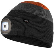 Čepice s LED světlem, nabíjecí, premium, černo-oranzová - Winter Hat