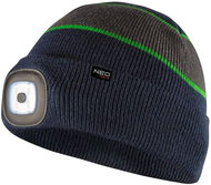 Čepice s LED světlem, nabíjecí, premium, modro-šedá - Winter Hat