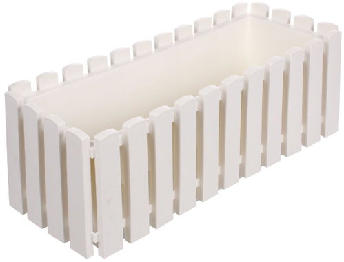 PLASTKON Truhlík FENCY multipack 2ks, 50cm, bílý - Flower Box - Main image