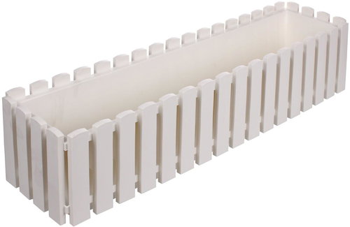 PLASTKON Truhlík FENCY multipack 2ks, 75cm, bílý - Flower Box - Main image