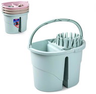 Plastic Forte Bucket 16 l divided + wringing basket SURT - Household Cleaning Set