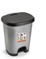 Plastic Forte COLOR Abfallbehälter 18 l SCHWARZ-SILBER ohne Einsatz mit Pedal - Mülleimer