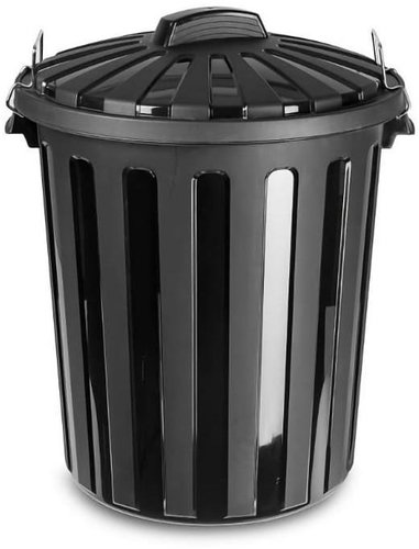 Plastic Forte MÜLLBEHÄLTER CITY Abfallbehälter 51 l SCHWARZ mit Deckel - Mülleimer - Hauptbild