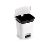 Plastic Forte SMART Koš na odpad 7,5 l BÍLÝ s vložkou a pedálem - Odpadkový koš