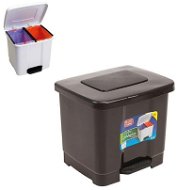 Plastic Forte Abfallbehälter 35 l geteilt DUNKELGRAU ohne Einsatz mit Pedal - Mülleimer