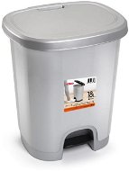 Plastic Forte COLOR Abfallbehälter 18 l SILBER ohne Einsatz mit Pedal - Mülleimer