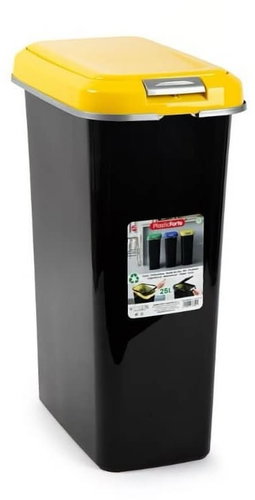 Plastic Forte 25L Recycling Bin – Yellow - Rubbish Bin - Main image