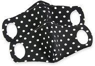 Comfortable Face Mask with Wire, Black (White Polka Dot) 2 pcs S - Face Mask