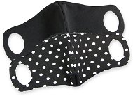 Comfortable Face Mask with Wire, Black (White Polka Dot) 2 pcs M - Face Mask