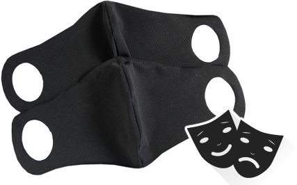 Comfortable Face Mask with Wire 5 pcs M Black - Surgical Mask - Main image