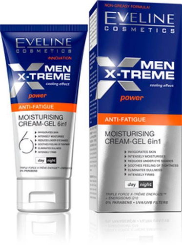 EVELINE Cosmetics Men X-treme moisturizing cream-gel 6in1 anti-fatique 50 ml - Men's Face Cream - Main image