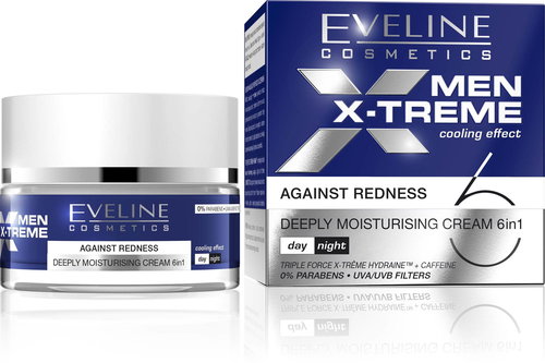EVELINE Cosmetics Men X-treme Deeply MOISTURISING cream 6in1 against redness 50 ml - Men's Face Cream - Main image