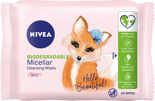 NIVEA Cleansing Micellar Wipes 3in1 25 pcs - Make-up Remover Wipes - Main image