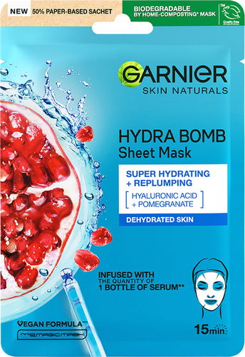 GARNIER Skin Naturals Hydra Bomb Sheet Mask Pomegranate 28 g - Pleťová maska - Hlavný obrázok