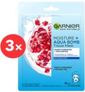 GARNIER Moisture + Aqua Bomb Super Hydrating &amp; Repulping Tissue Mask 3 × 32g - Face Mask