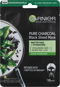 GARNIER Skin Naturals Pure Charcoal Black Sheet Mask Black Tea 28 g - Pleťová maska