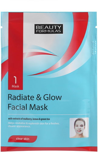BEAUTY FORMULAS Brightening face mask with mulberry, lemon and green tea 1 pc - Face Mask - Main image