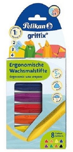 Pelikan Griffix triangular 8 colours - Wax Crayons - Main image