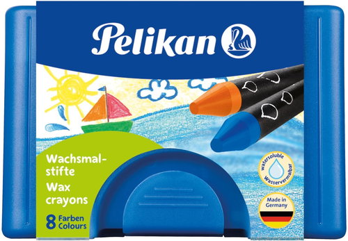 PELIKAN vodou roztiratelné, se škrabkou, 8 barev - Voskovky - Main image