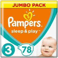 PAMPERS Sleep&Play Midi veľ. 3 (78 ks) – Jumbo Pack - Jednorazové plienky
