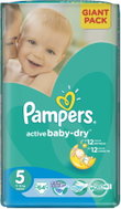 Pampers ActiveBaby Giant Pack Junior 64 pc - Baby Nappies
