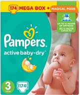 PAMPERS Active Baby-Dry Midi veľ. 3 (174 ks) – Mega Box Plus - Detské plienky