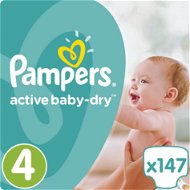 PAMPERS Active Baby-Dry Nappies Size 4 Maxi Mega Box Plus (147 pcs) - Baby Nappies