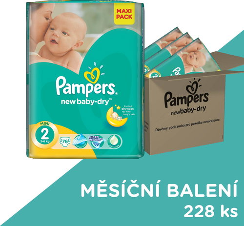 Pampers NewBaby VPP Mini (3x76 pieces) - A monthly supply - Baby Nappies - Main image