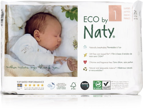 NATY Newborn size 1 (26 pcs) - Disposable Nappies - Main image