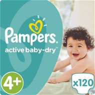 PAMPERS Active Baby-Dry size 4+ Maxi Plus Mega box (120 pcs) - Baby Nappies