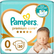 PAMPERS Premium Care Newborn veľkosť 0 (30 ks) - Jednorazové plienky