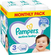 PAMPERS Active Baby size 3 Midi (208 pcs) - monthly pack - Disposable Nappies