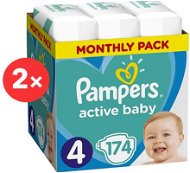 PAMPERS Active Baby-Dry veľ. 4 Maxi (348 ks) – dvojmesačné  balenie - Detské plienky