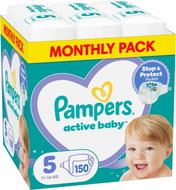 PAMPERS Active Baby size 5 Junior (150 pcs) - monthly pack - Disposable Nappies
